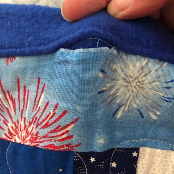 4th of July USA Quilt Homemade 54"x43" #715-7 - Picture 7 of 8